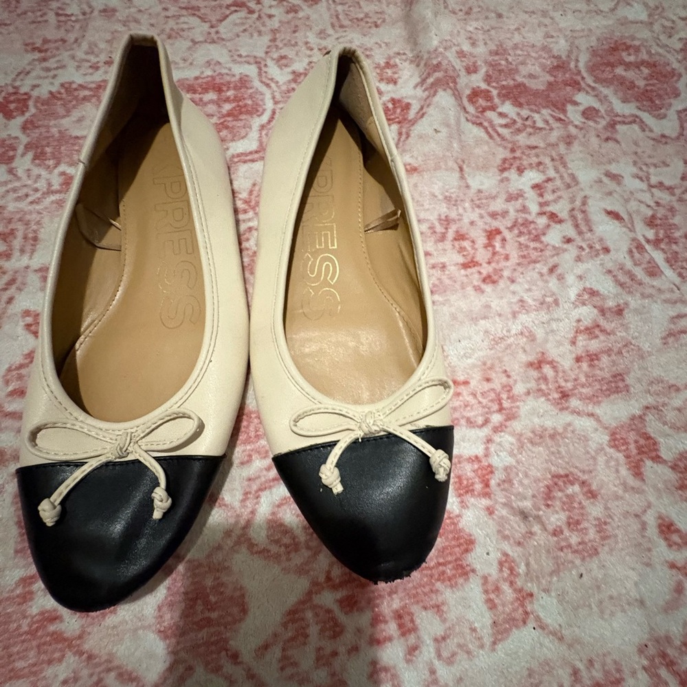 Express Black and Cream Women's Flats